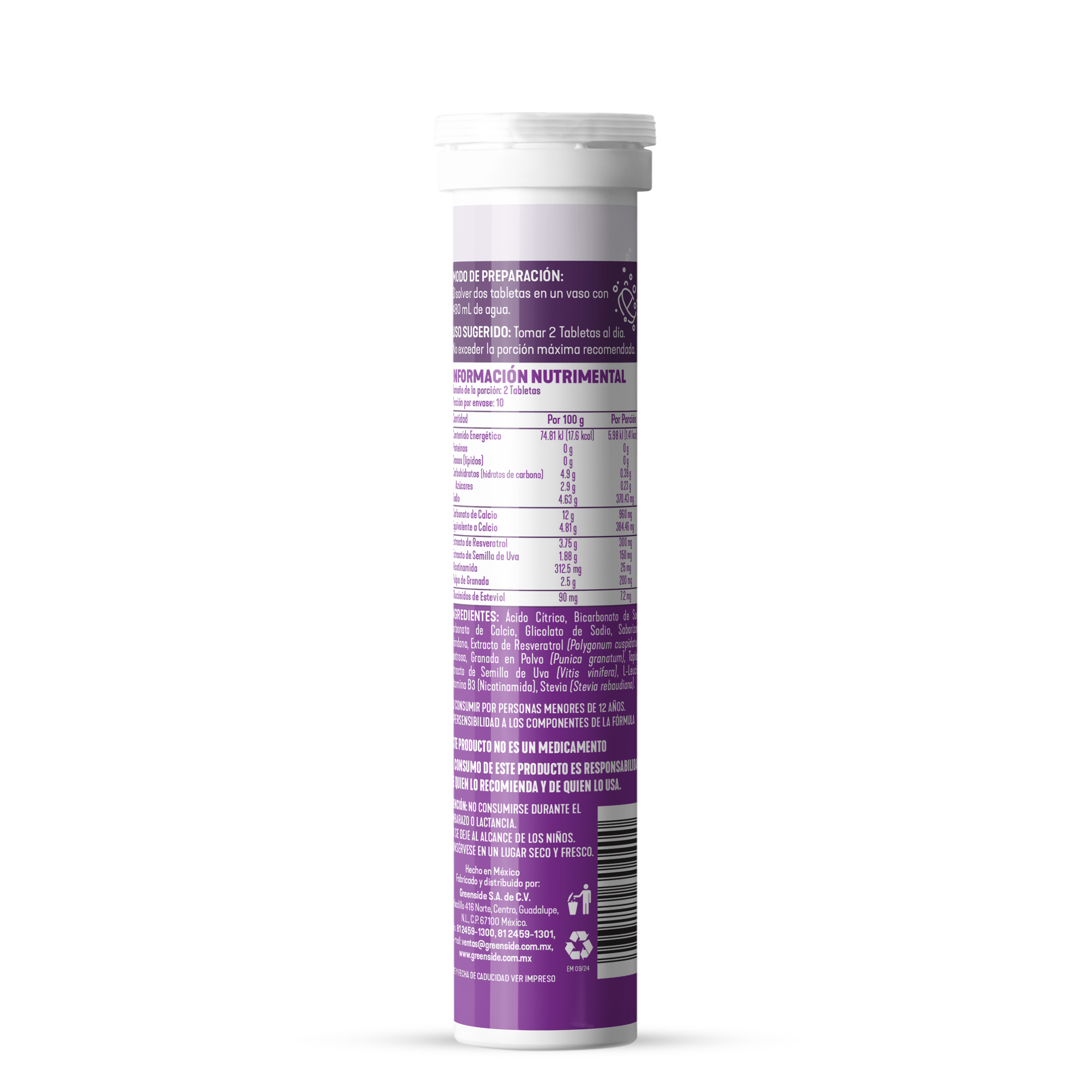 Trans-Resveratrol 20 tabletas efervescentes